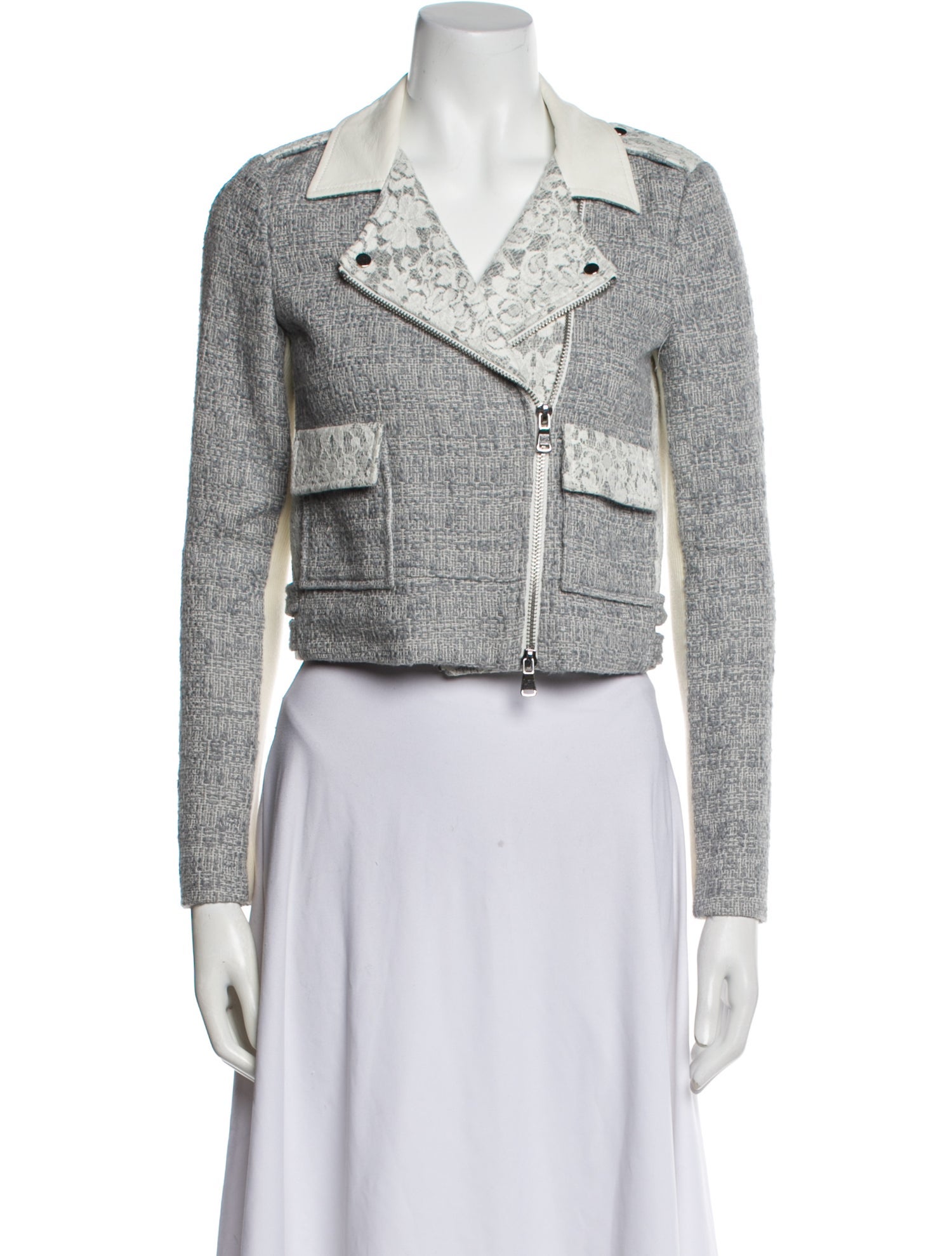 Rebecca Taylor Tweed Pattern Biker Jacket