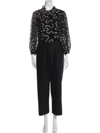 Rebecca Taylor Silk Polka Dot Print Jumpsuit
