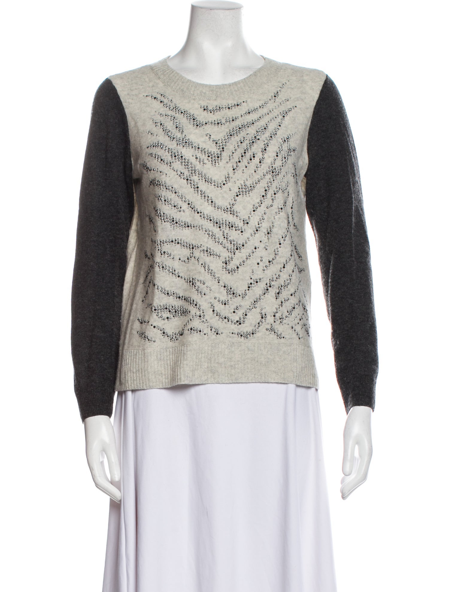 Rebecca Taylor Printed Scoop Neck Sweater