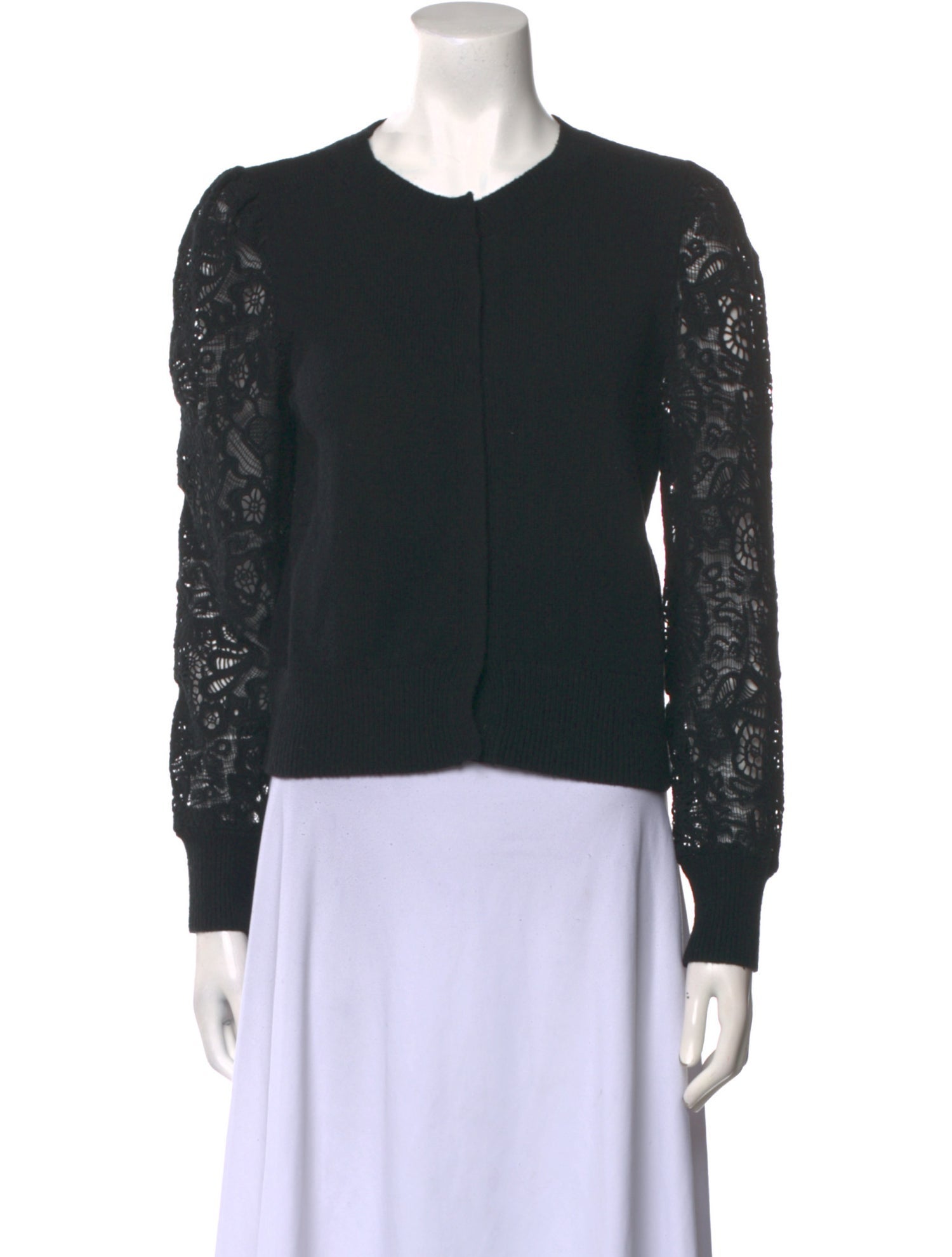 Rebecca Taylor Merino Wool Lace Pattern Sweater