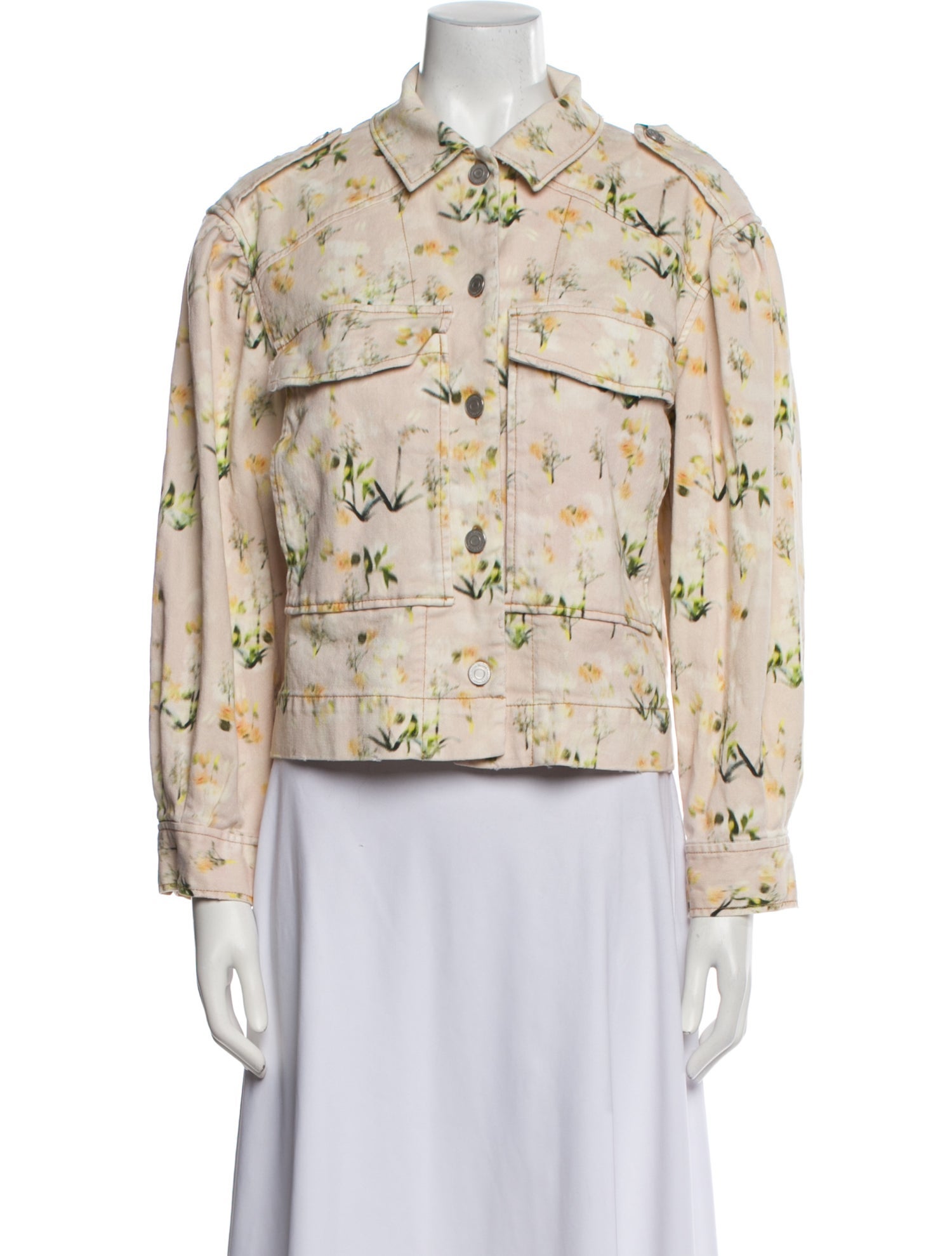 Rebecca Taylor Floral Print Denim Jacket