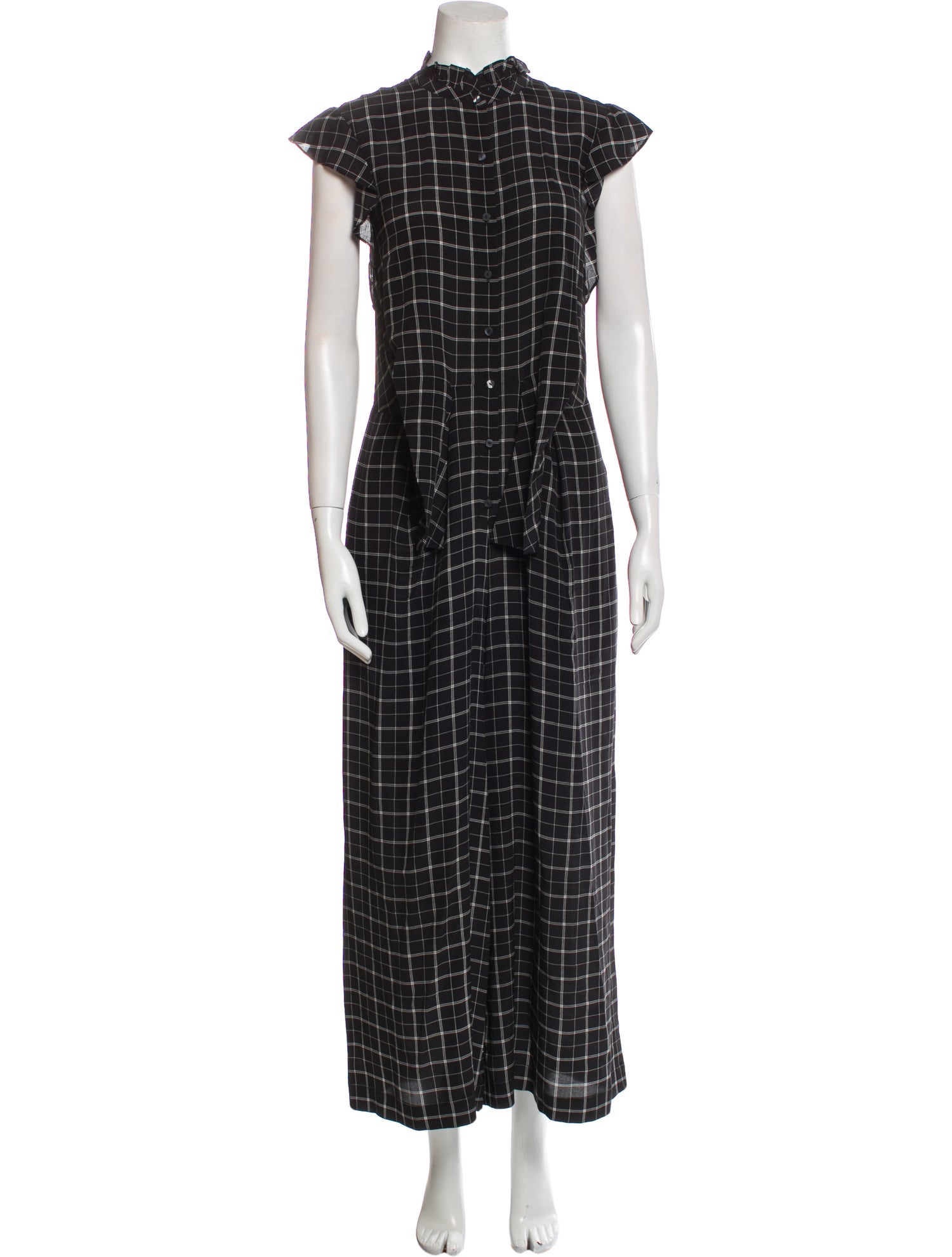 Rebecca Taylor Silk Plaid Print Jumpsuit