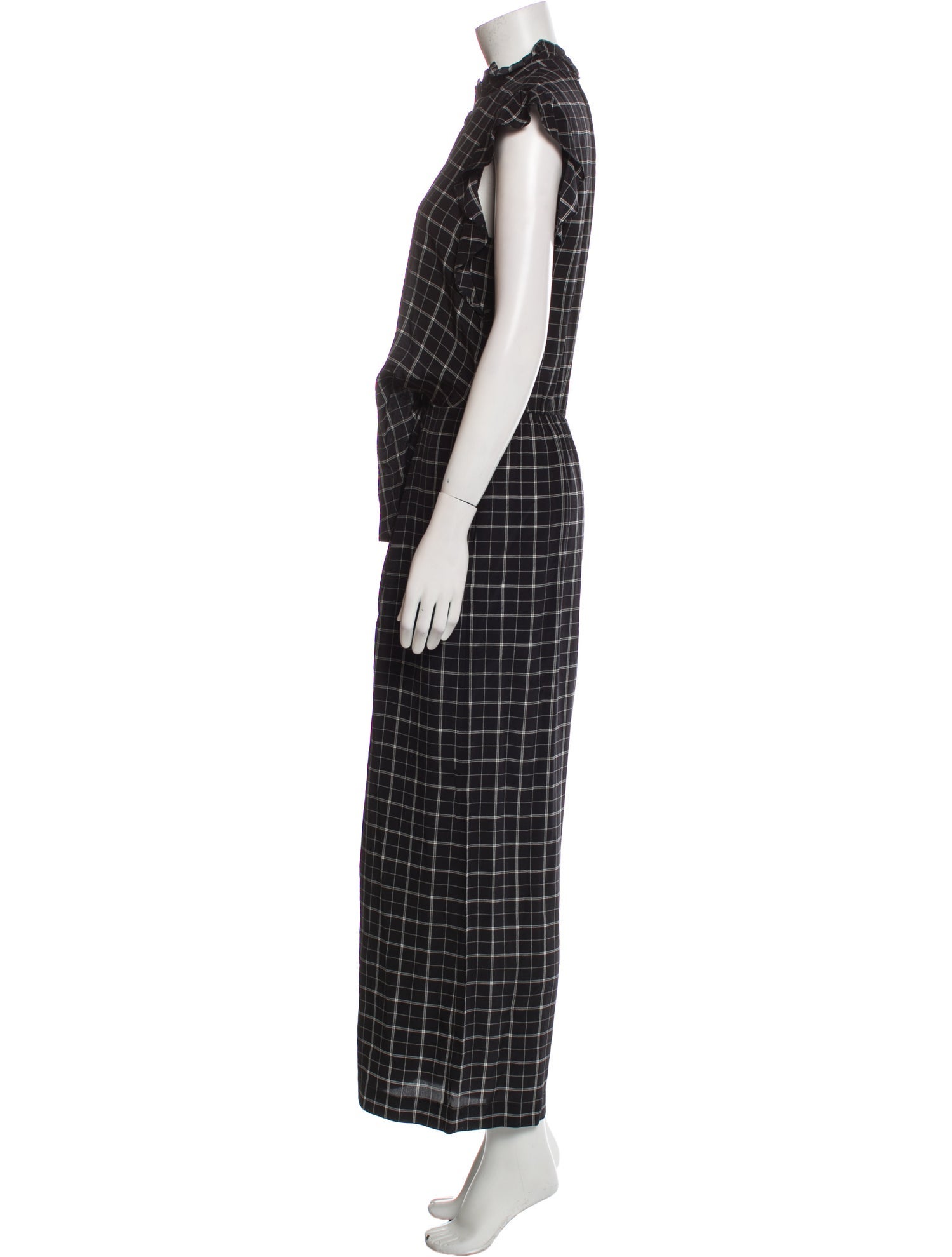 Rebecca Taylor Silk Plaid Print Jumpsuit