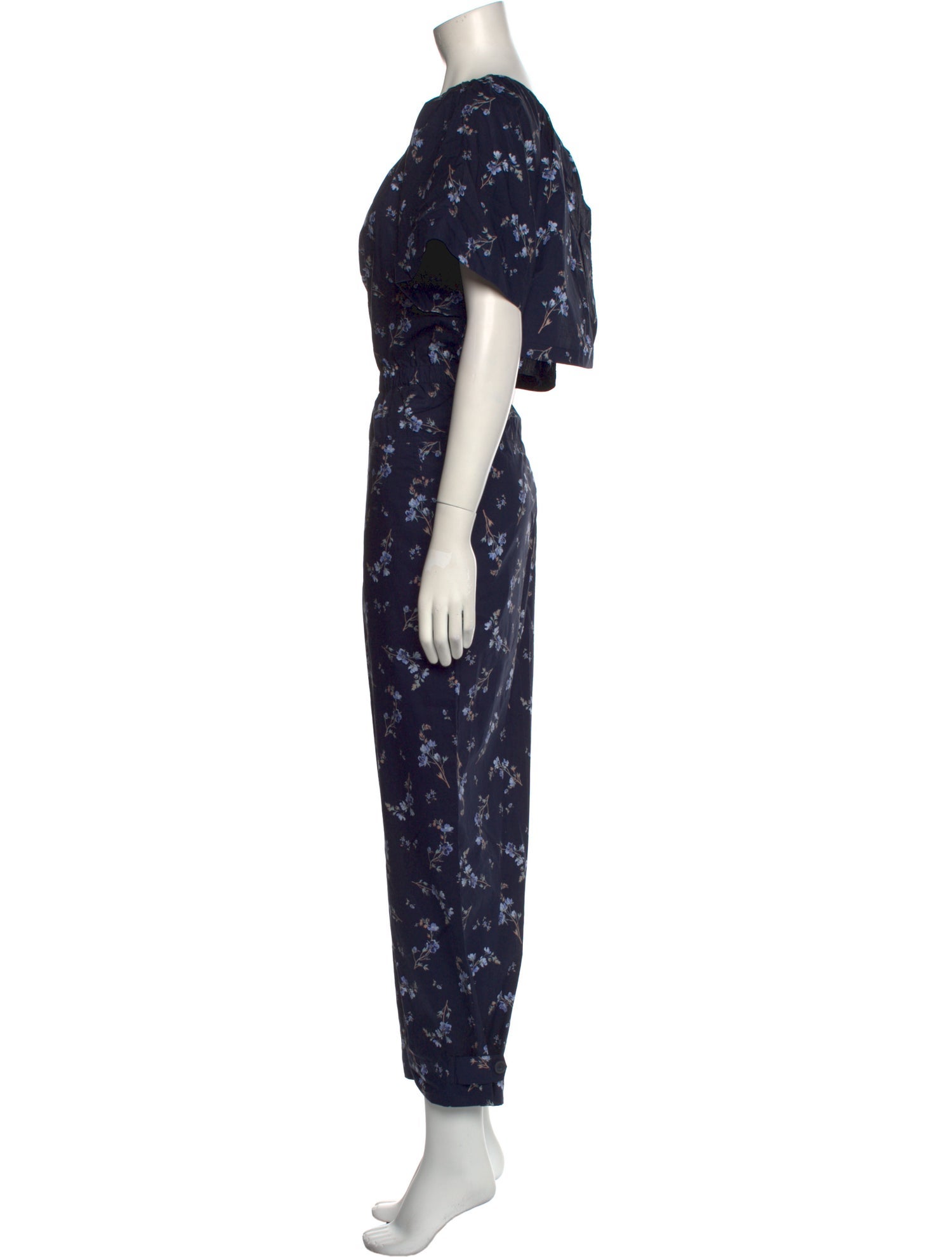 Rebecca Taylor Floral Print Scoop Neck Jumpsuit