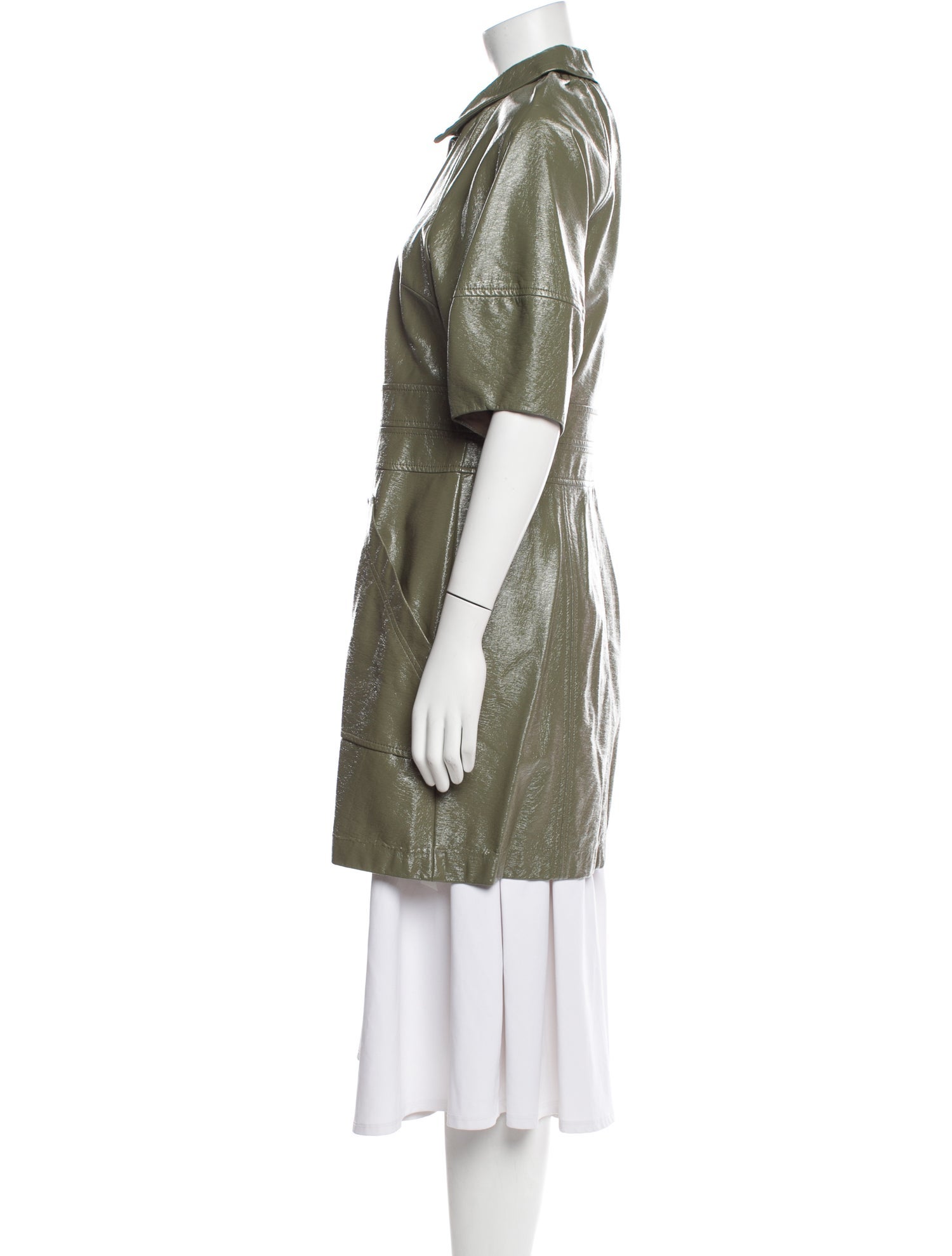 Rebecca Taylor Faux Leather Trench Coat