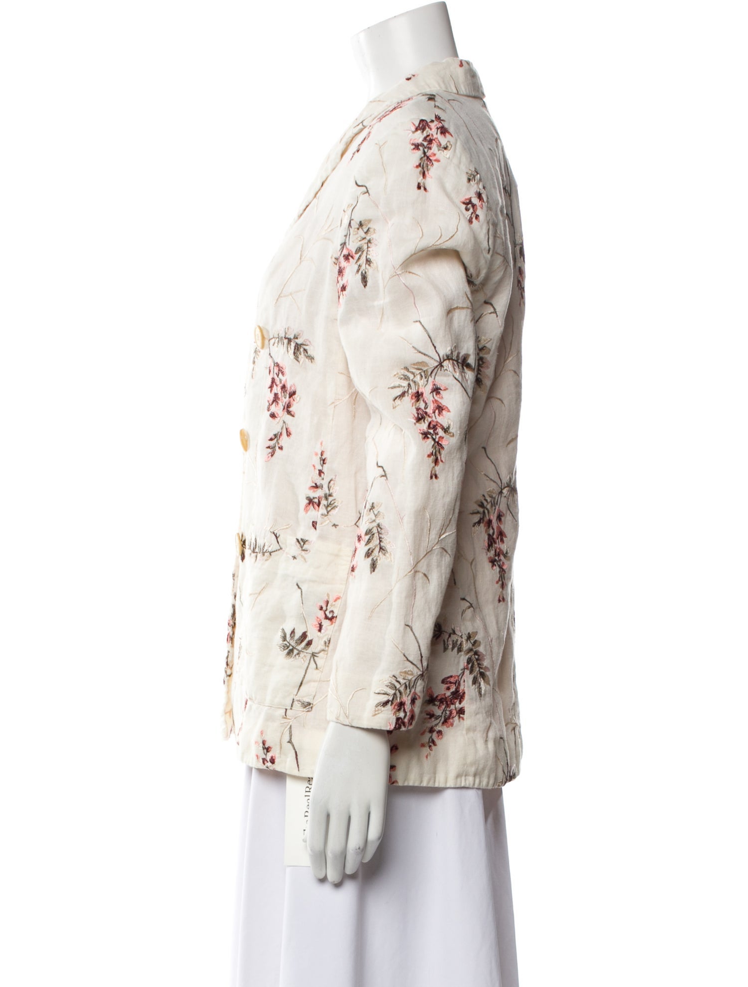 Rebecca Taylor Linen Floral Print Blazer