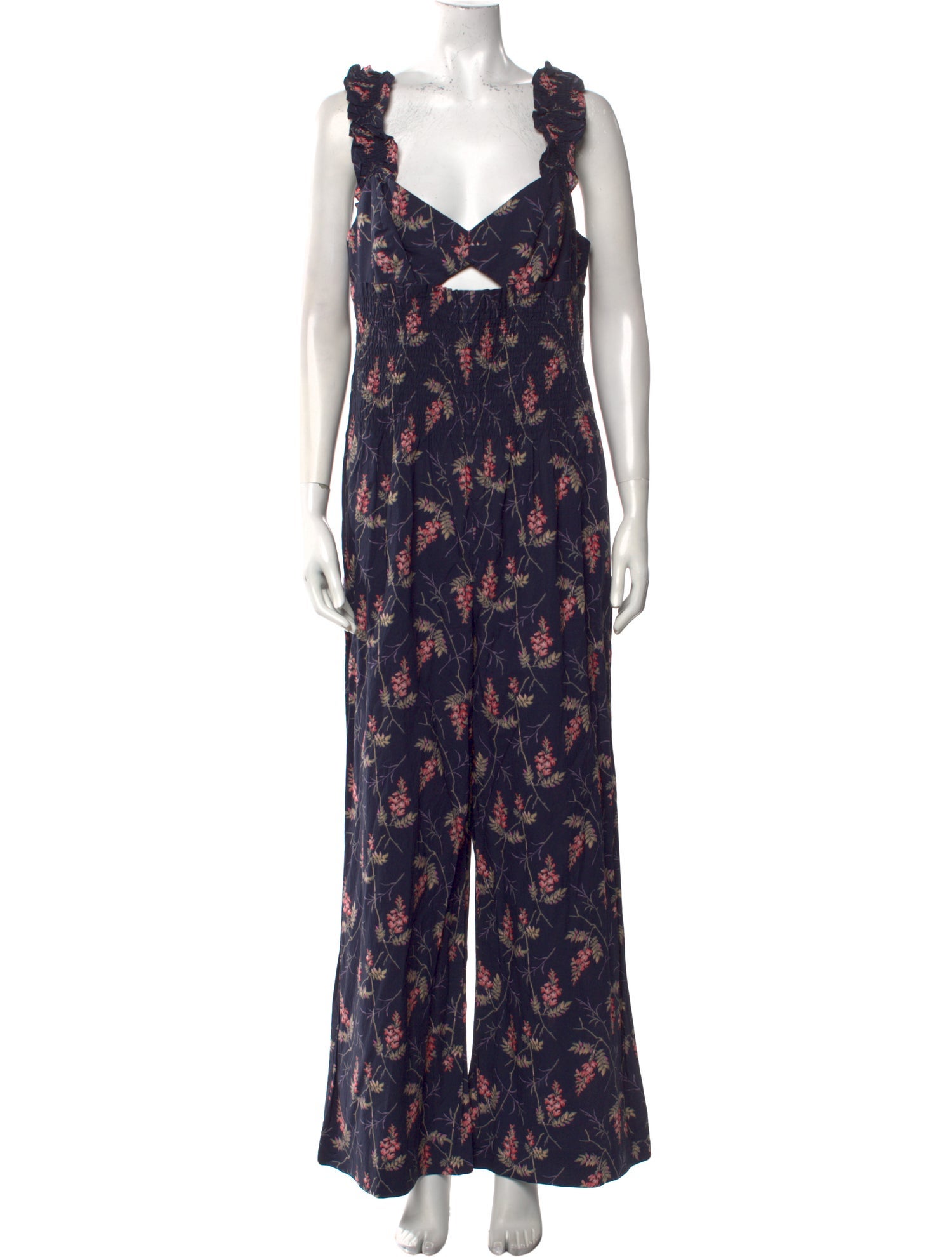 Rebecca Taylor Floral Print V-Neck Jumpsuit w/ Tags