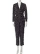 Rebecca Taylor Polka Dot Print Plunge Neckline Jumpsuit