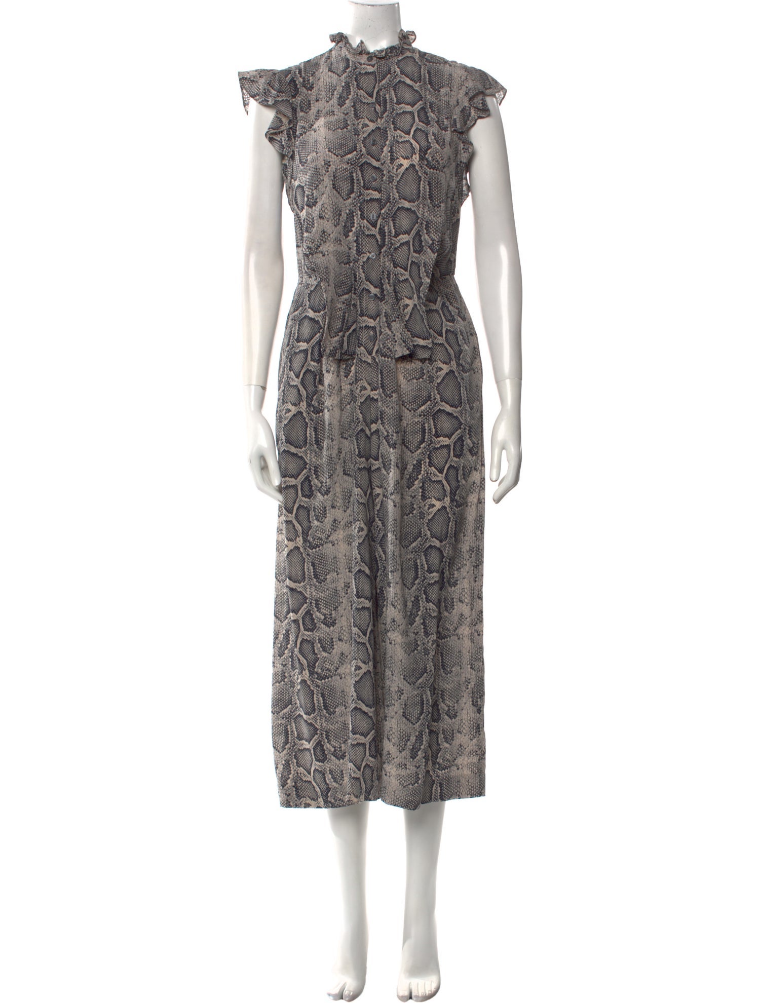 Rebecca Taylor Silk Animal Print Jumpsuit w/ Tags