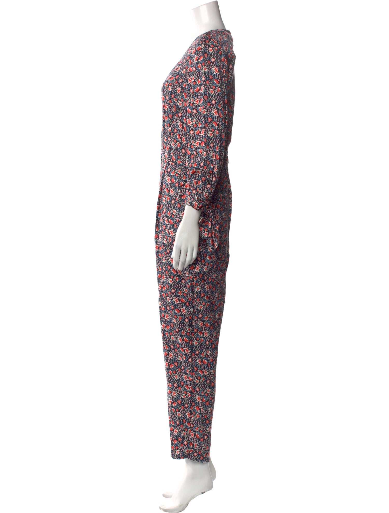 Rebecca Taylor Floral Print V-Neck Jumpsuit