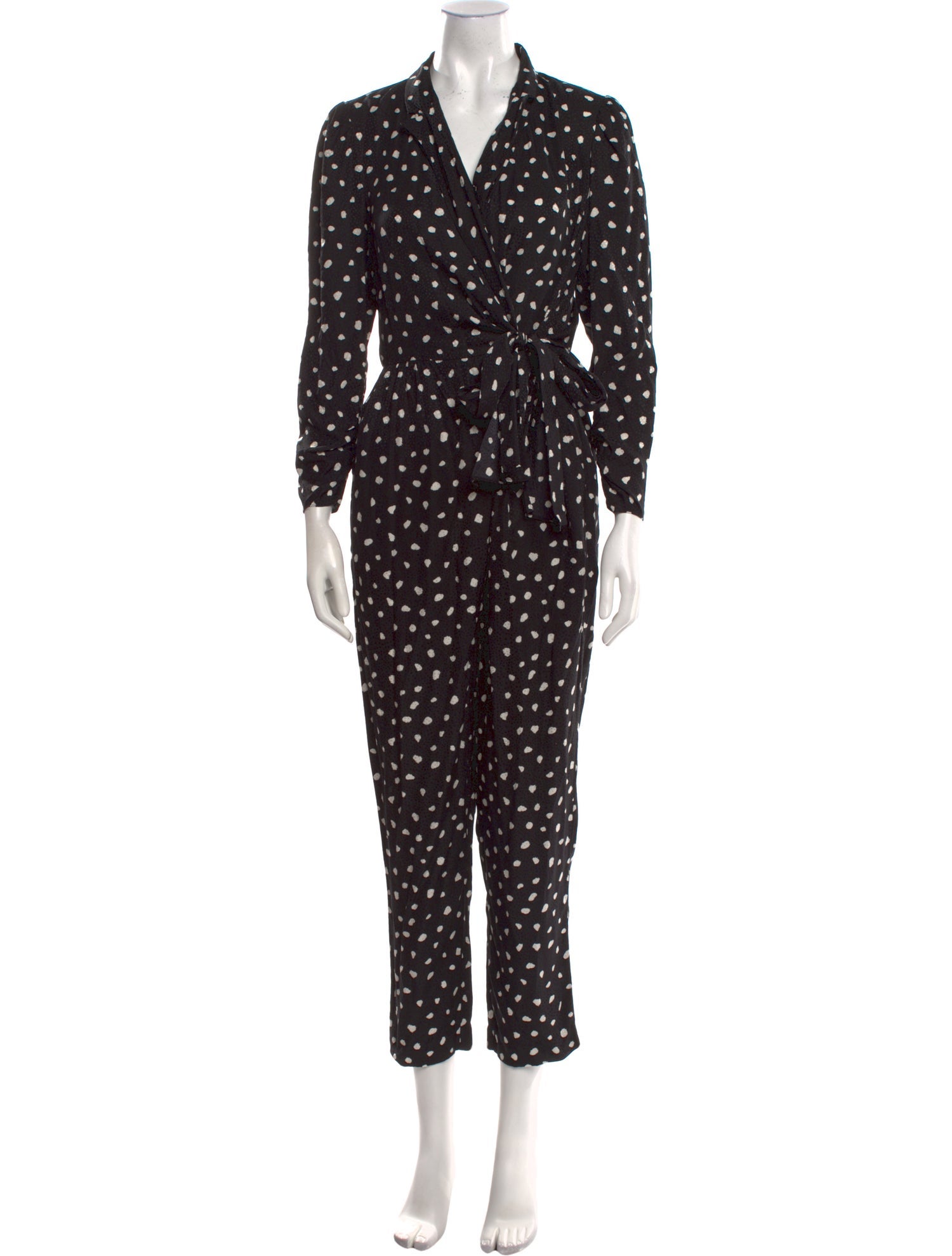 Rebecca Taylor Polka Dot Print V-Neck Jumpsuit w/ Tags