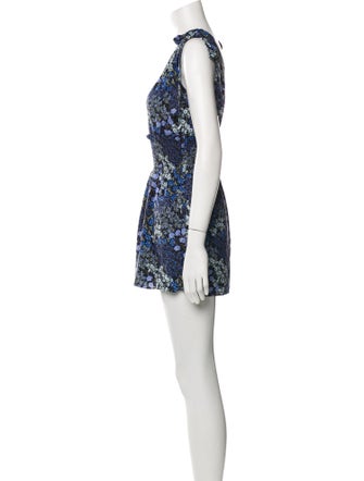 Rebecca Taylor Printed V-Neck Romper