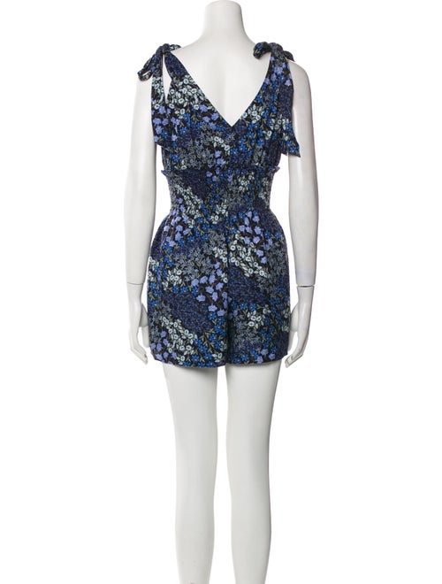 Rebecca Taylor Printed V-Neck Romper