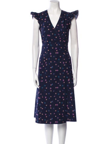Rebecca Taylor Dresses Floral Print Midi Length Dress US 0 | XS