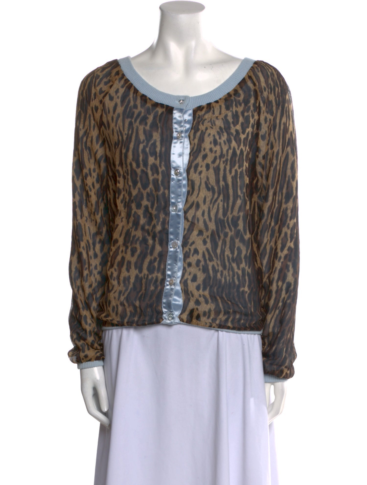 Rebecca Taylor Silk Animal Print Sweater