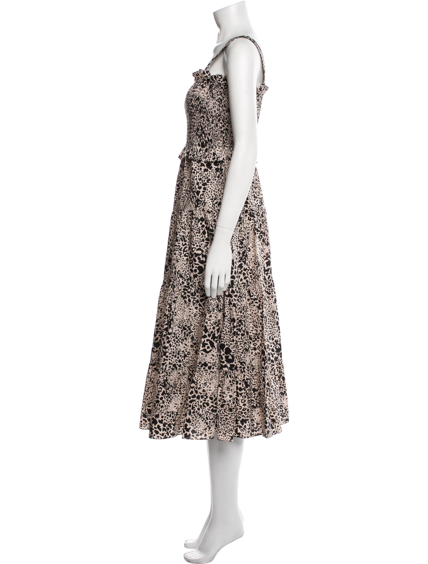 Rebecca Taylor Floral Print Midi Length Dress