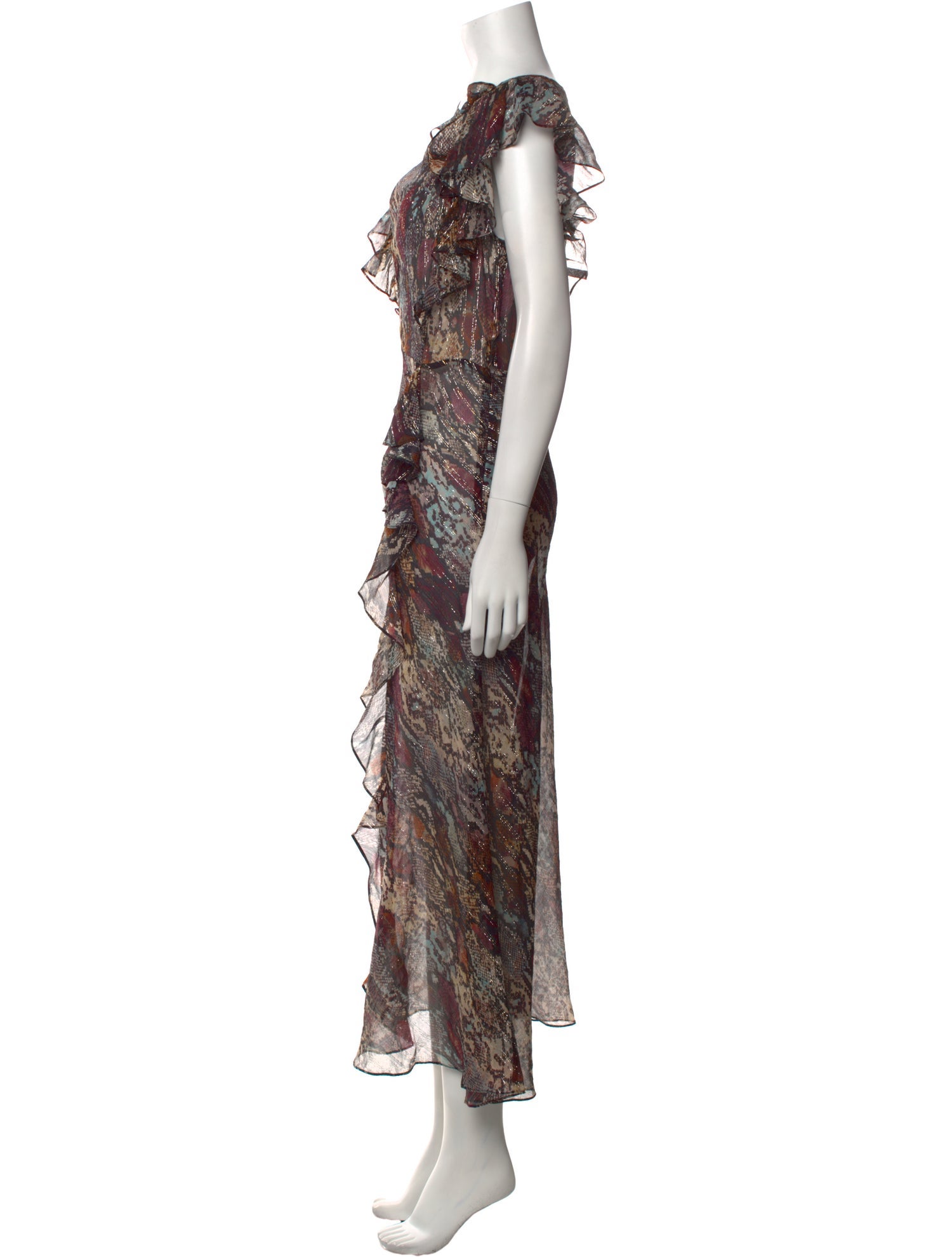 Rebecca Taylor Animal Print Long Dress