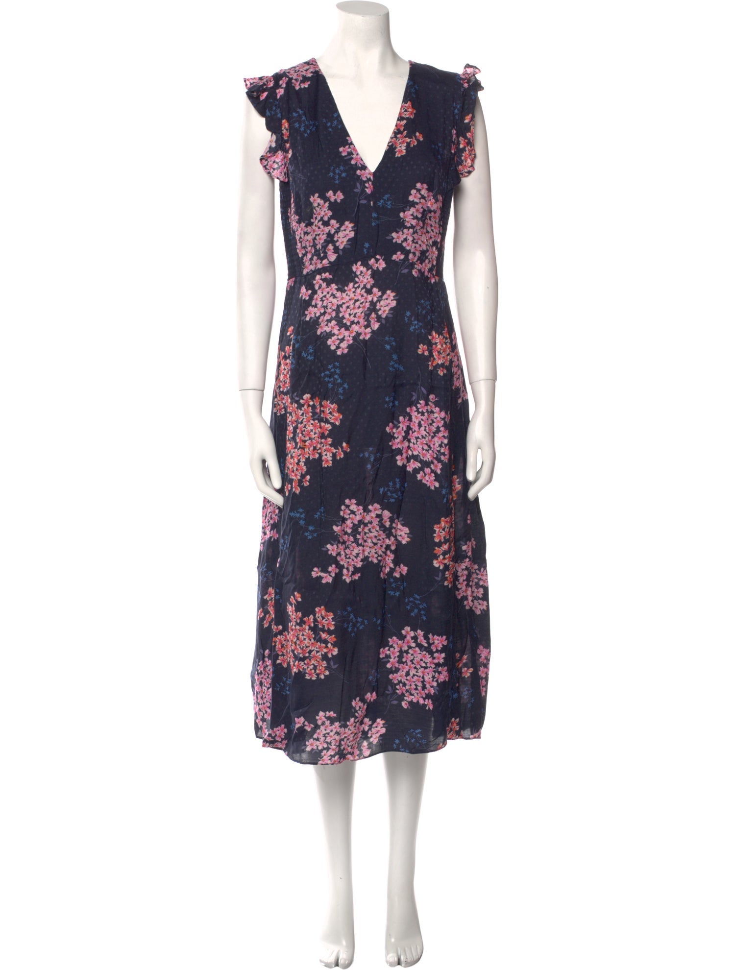Rebecca Taylor Floral Print Midi Length Dress
