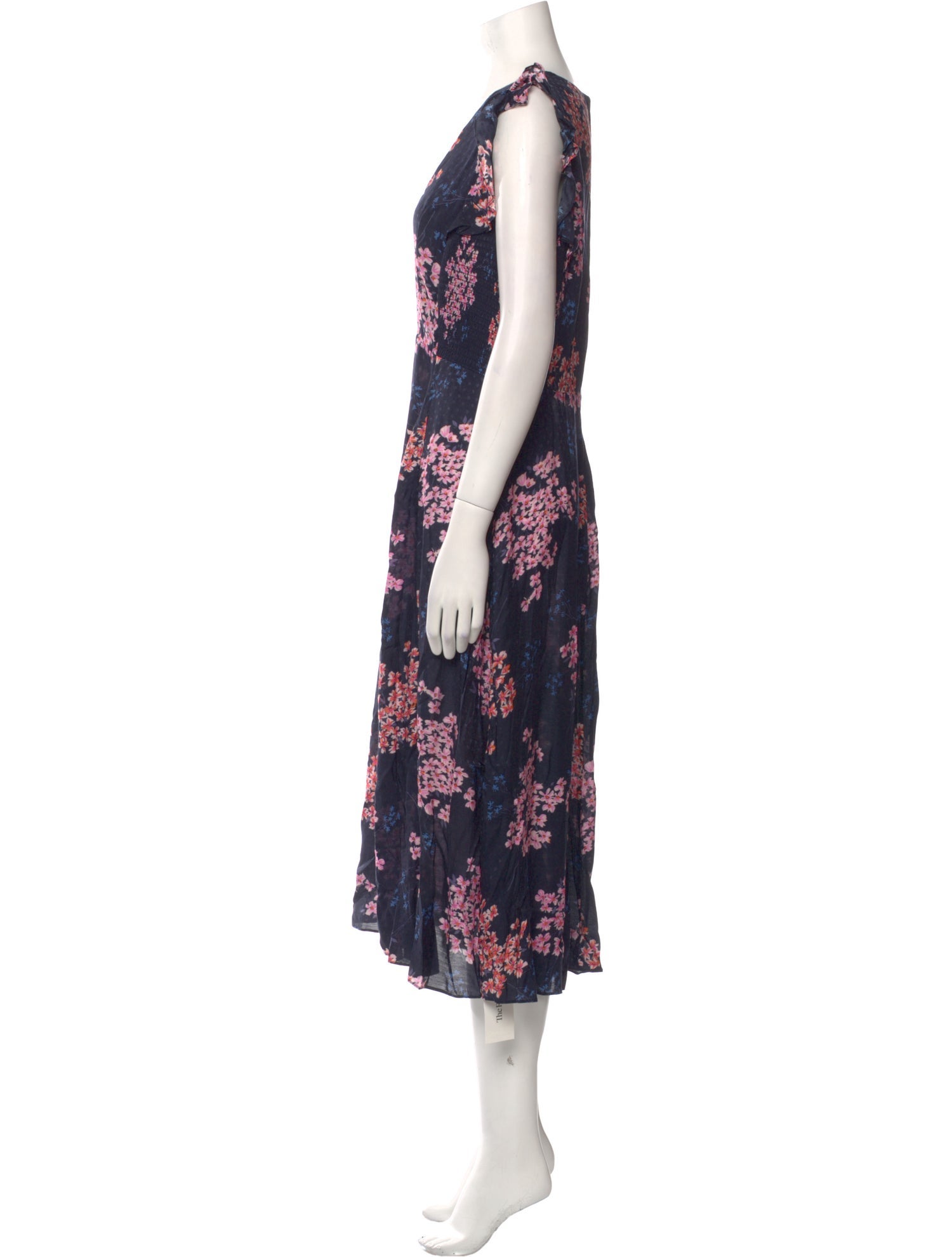 Rebecca Taylor Floral Print Midi Length Dress