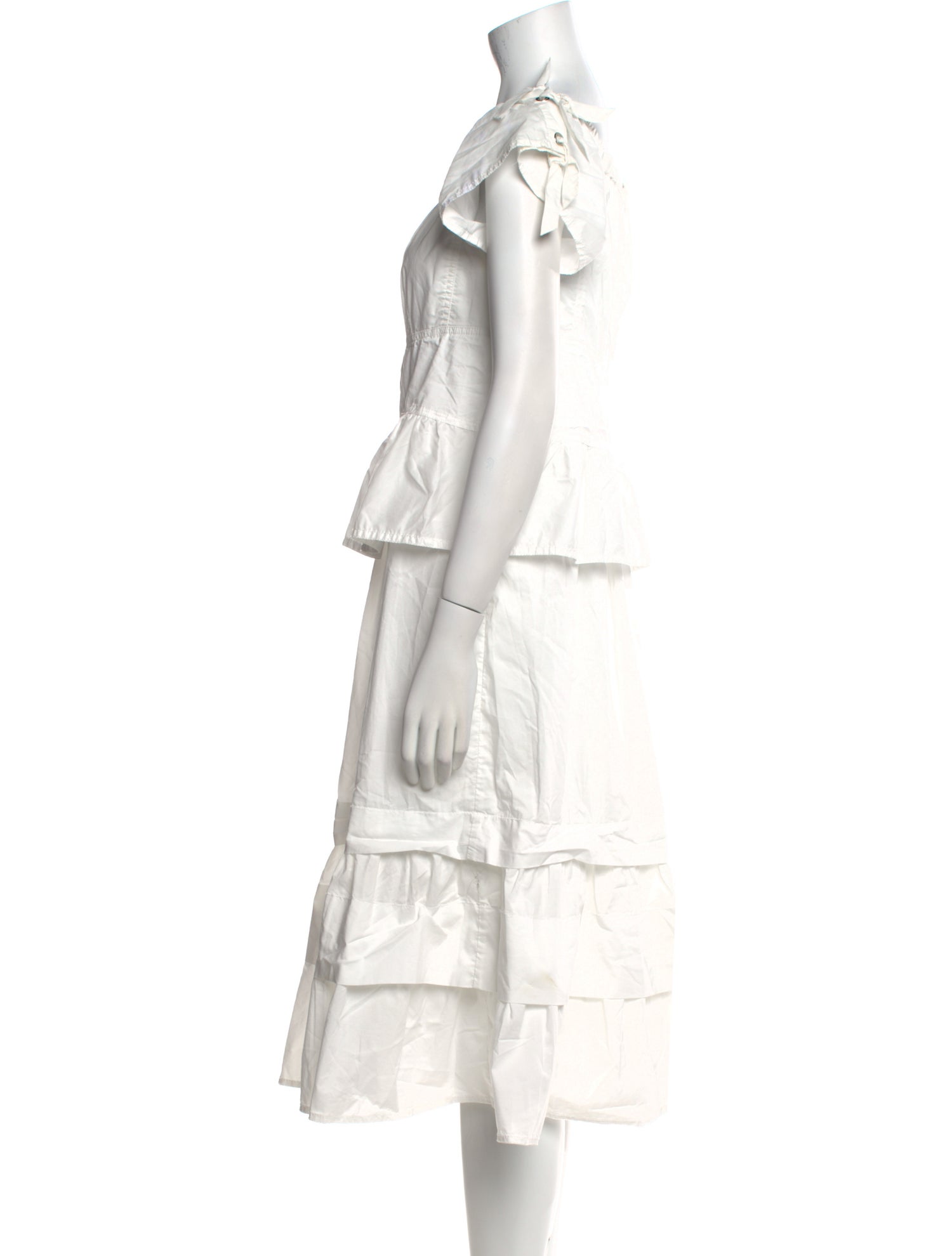 Rebecca Taylor Square Neckline Midi Length Dress