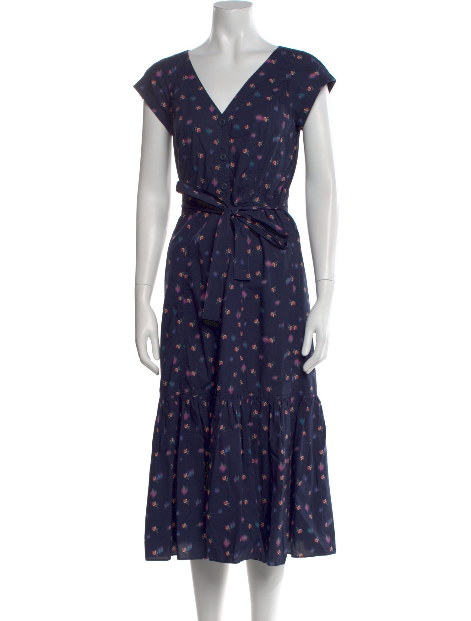 Rebecca Taylor Floral Print Midi Length Dress