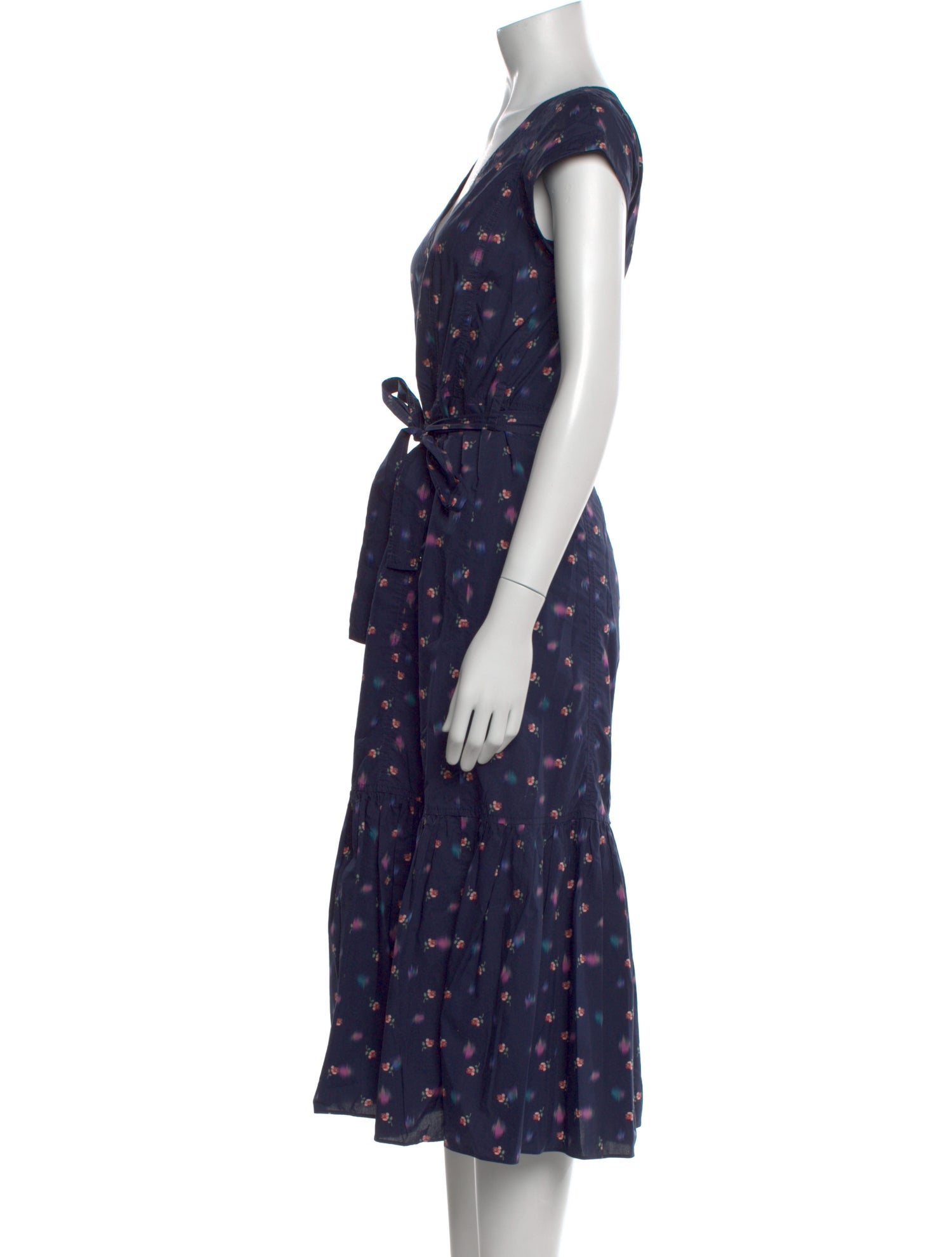 Rebecca Taylor Floral Print Midi Length Dress