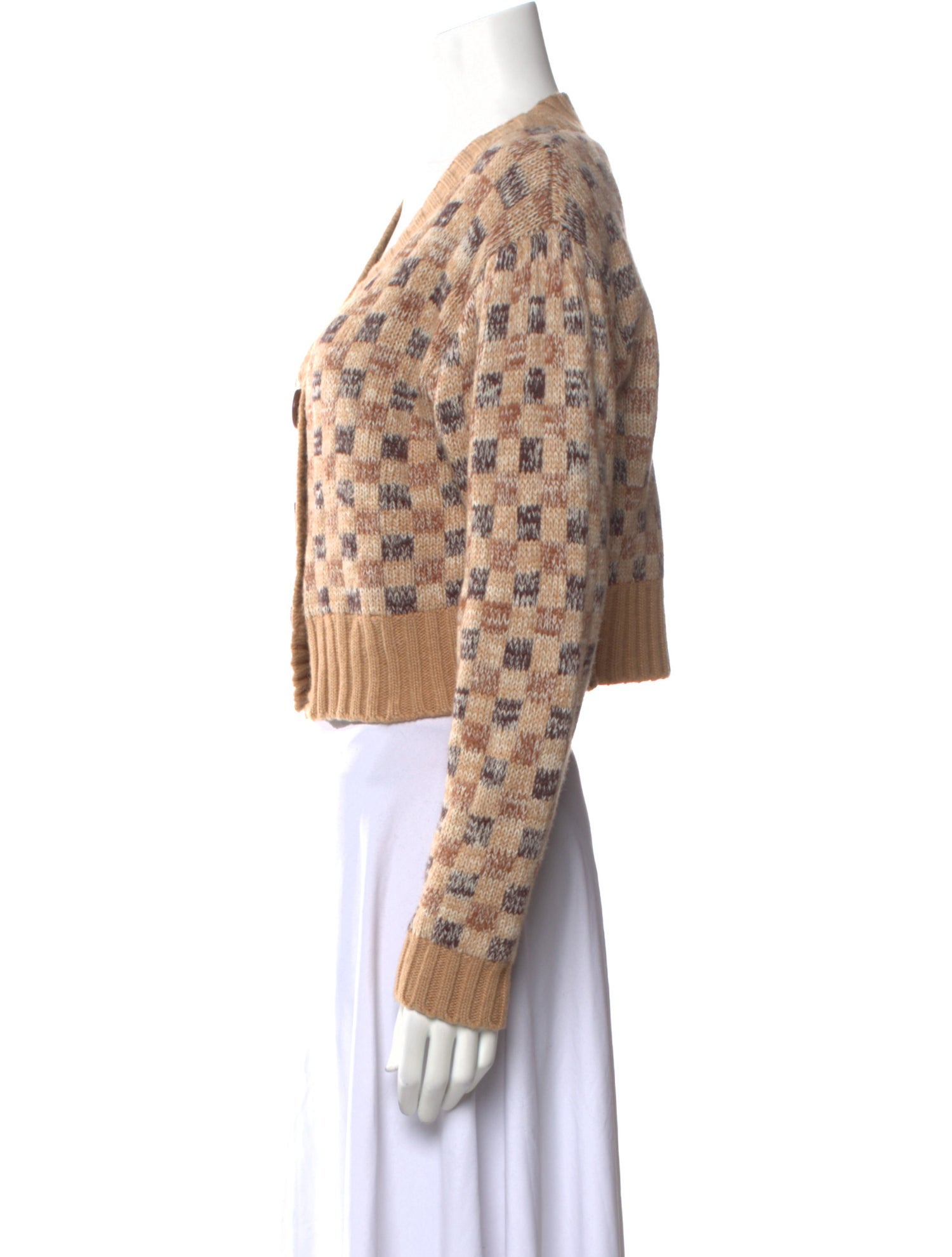 Rebecca Taylor Plaid Print V-Neck Sweater