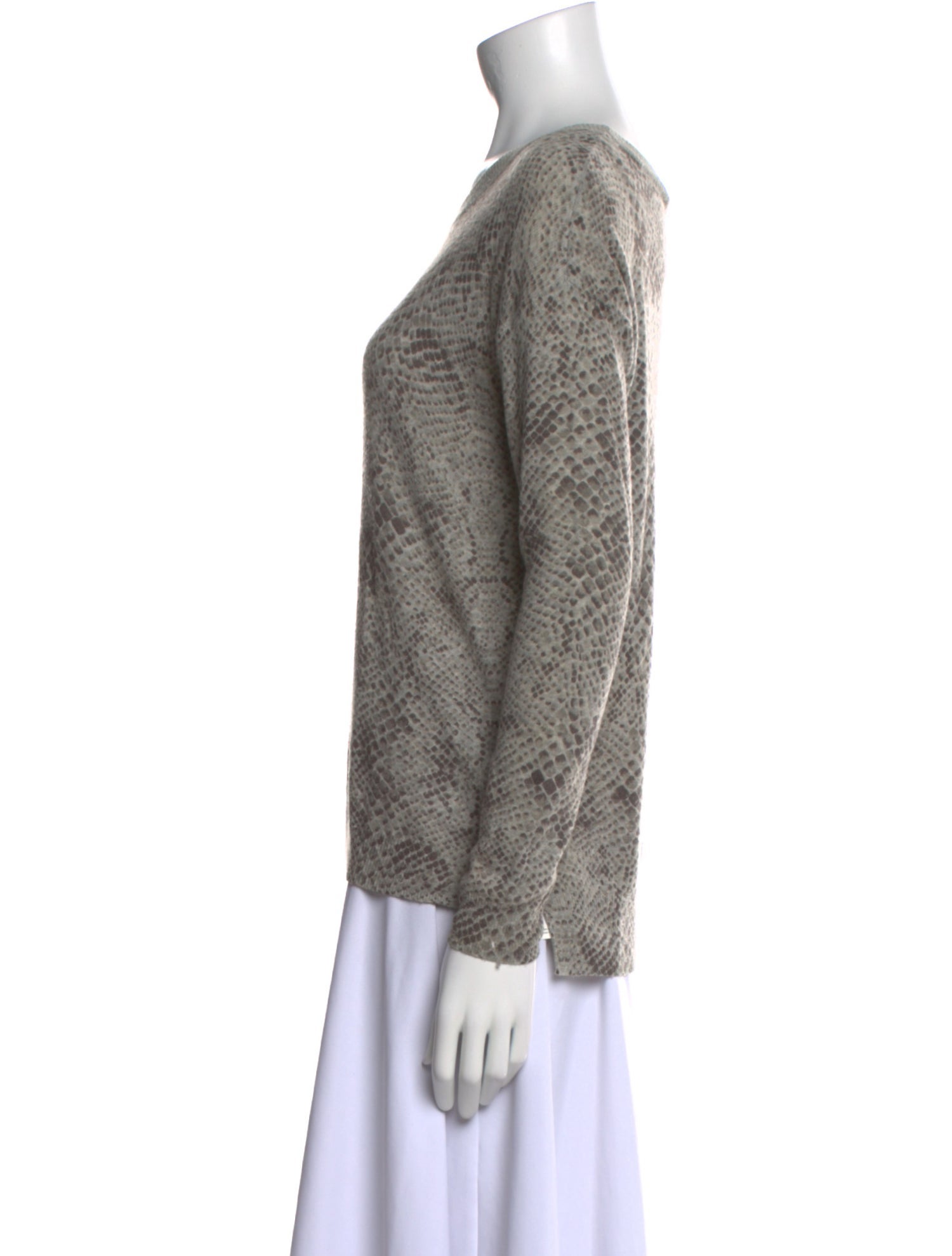 Rebecca Taylor Printed Scoop Neck Sweater