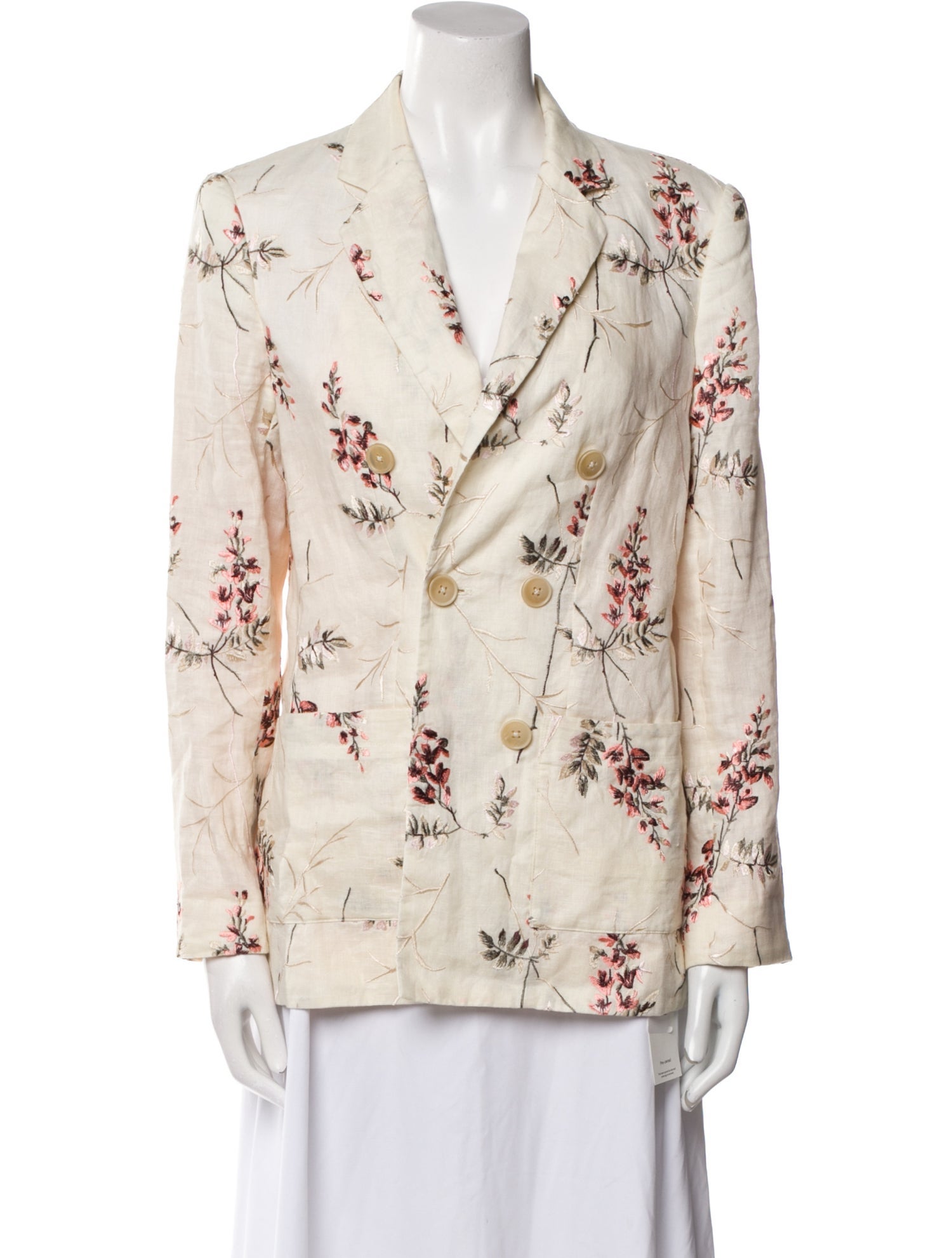Rebecca Taylor Linen Floral Print Blazer