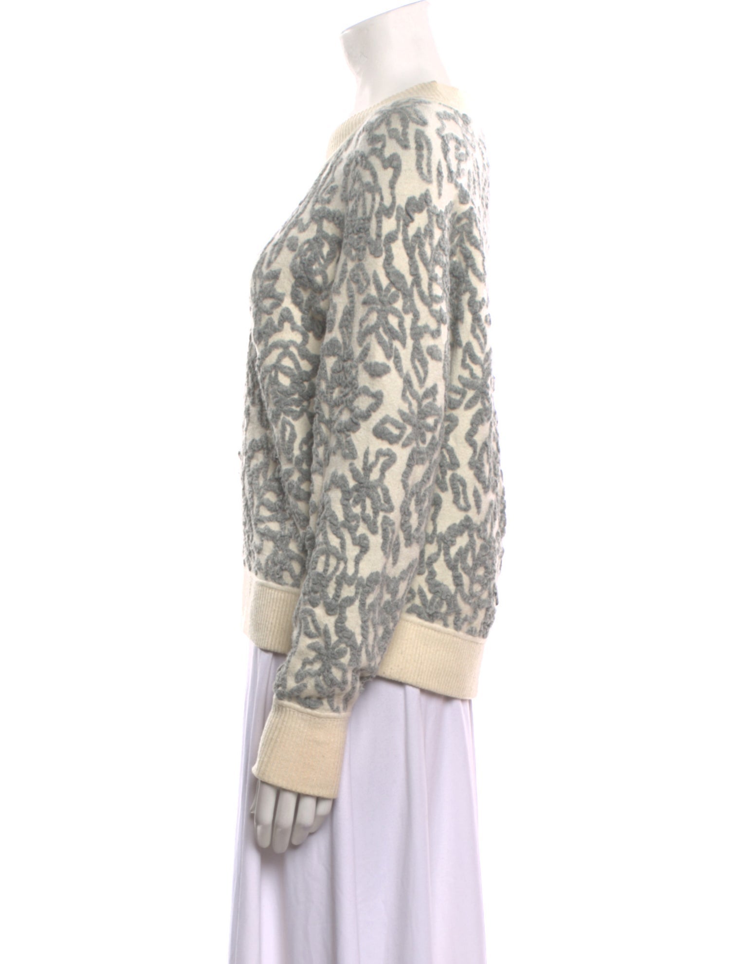 Rebecca Taylor Printed Crew Neck Sweater