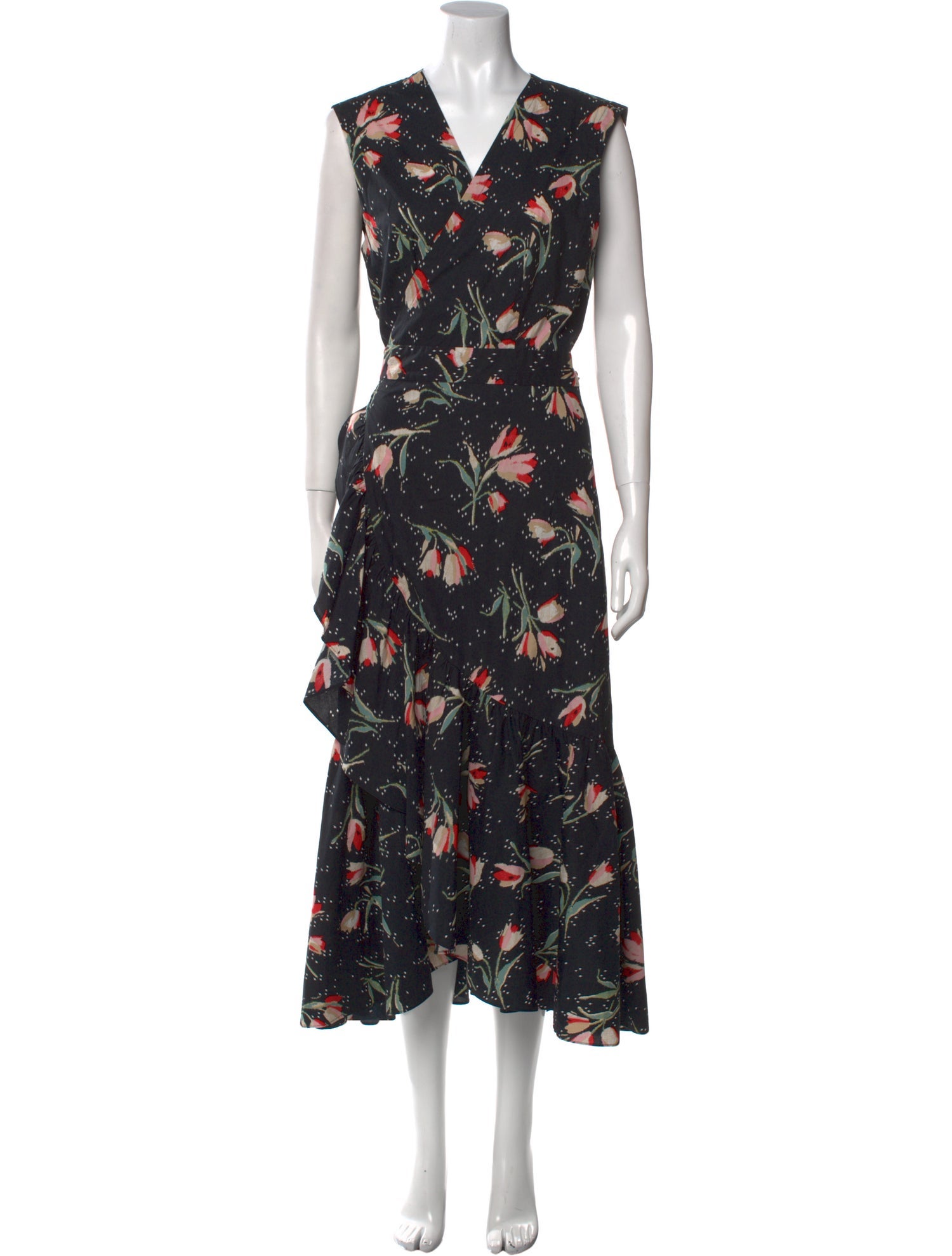 Rebecca Taylor Floral Print Midi Length Dress