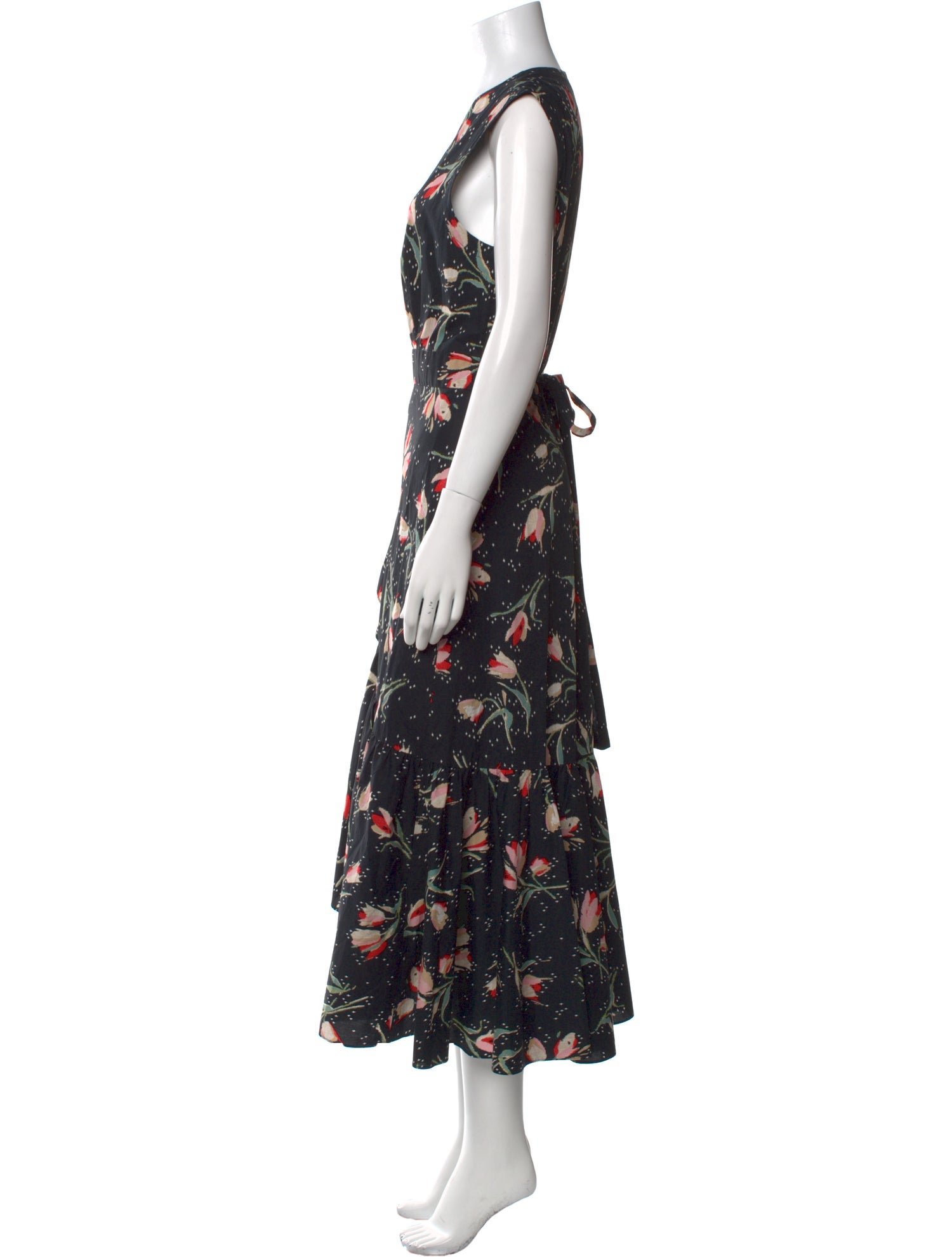 Rebecca Taylor Floral Print Midi Length Dress