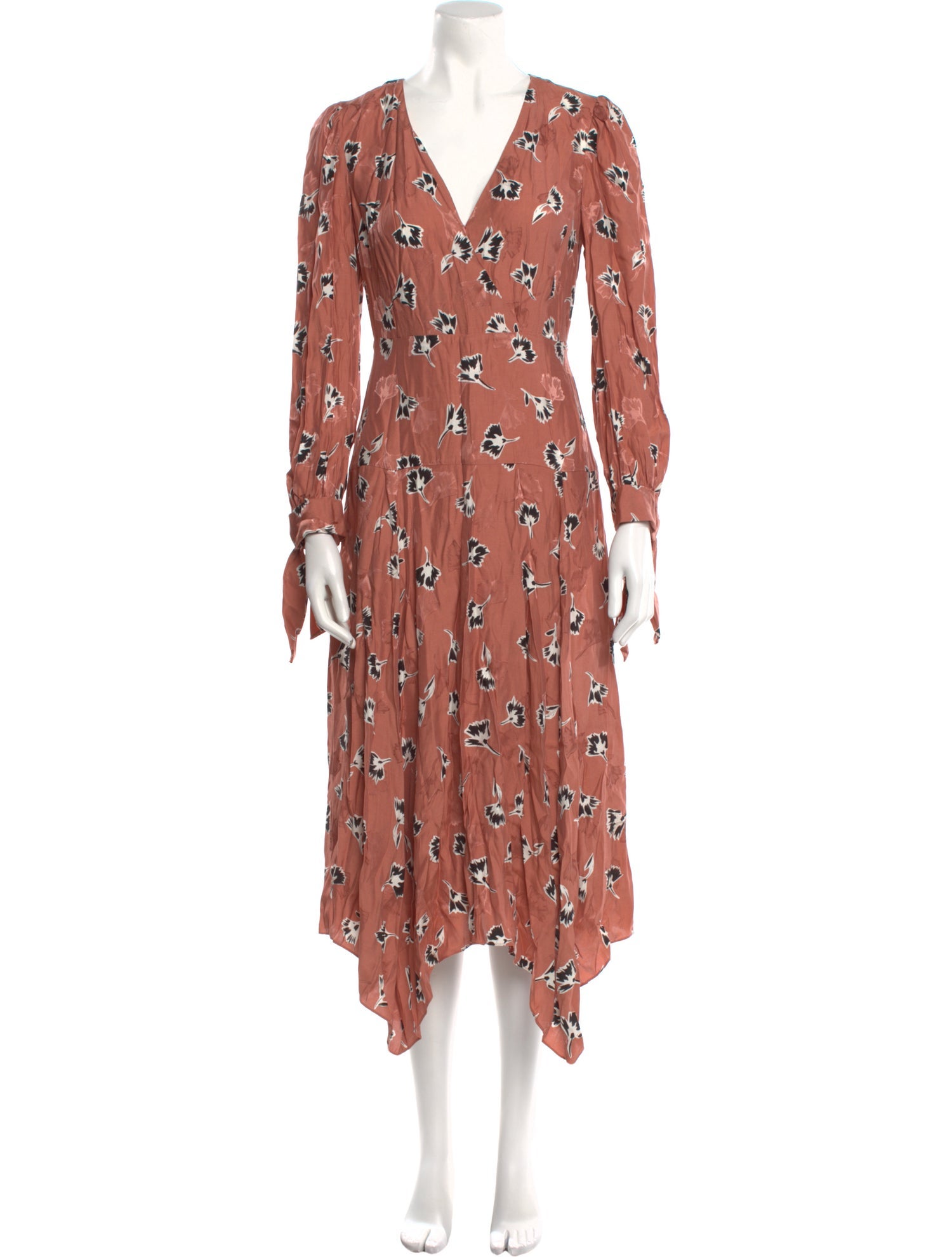 Rebecca Taylor Floral Print Midi Length Dress
