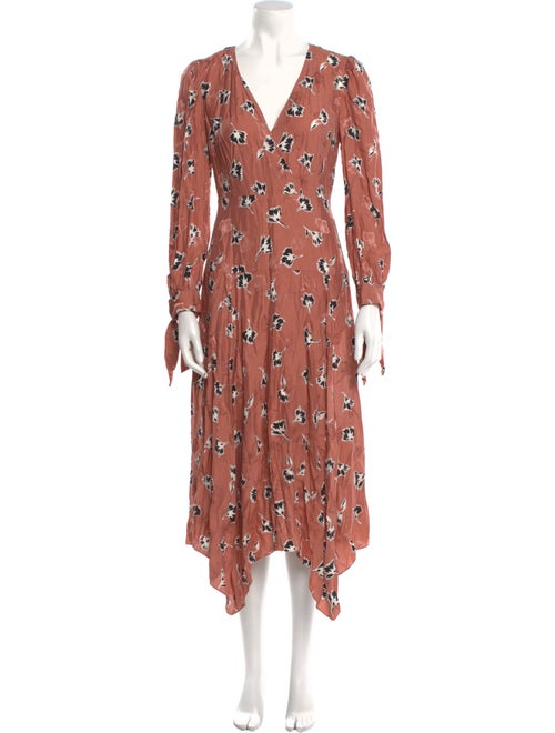 Rebecca Taylor Floral Print Midi Length Dress