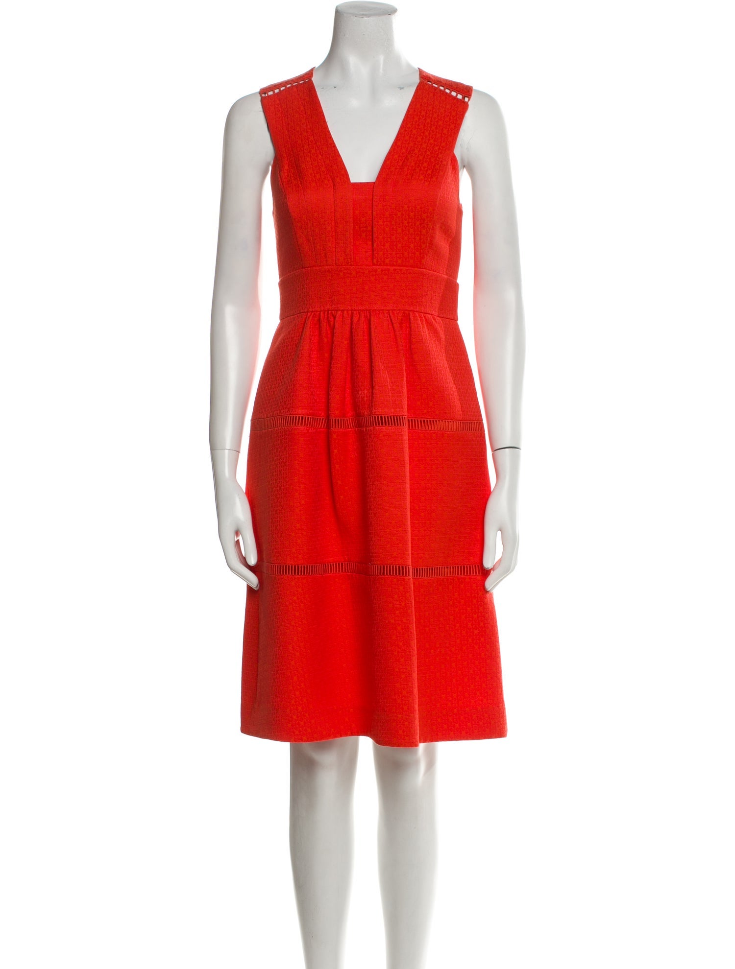 Rebecca Taylor Square Neckline Knee-Length Dress