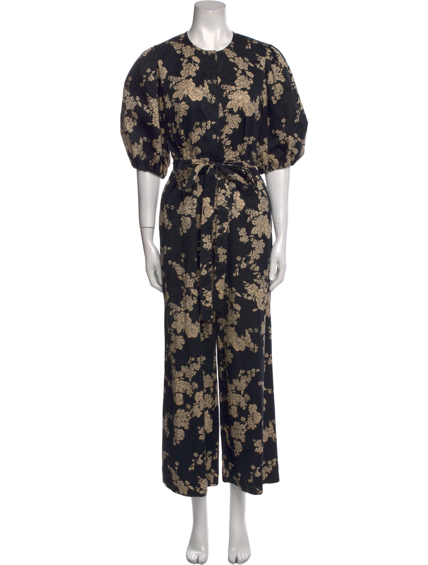 Rebecca Taylor Floral Print Crew Neck Jumpsuit