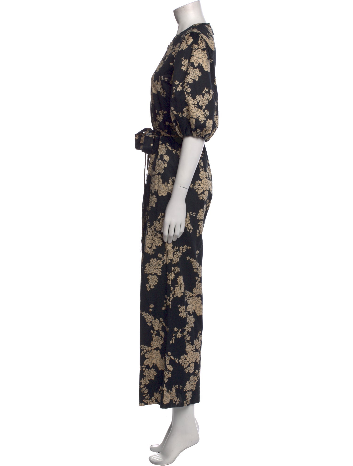 Rebecca Taylor Floral Print Crew Neck Jumpsuit