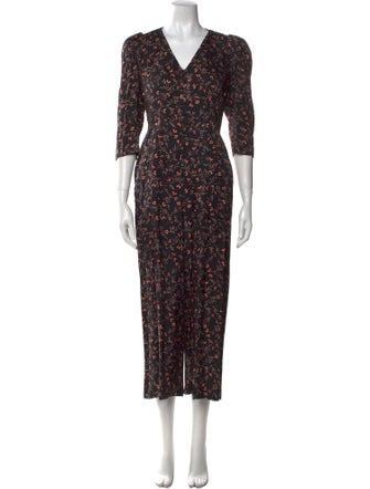 Rebecca Taylor Silk Floral Print Jumpsuit