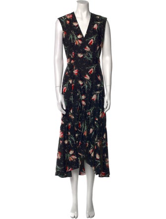 Rebecca Taylor Floral Print Long Dress