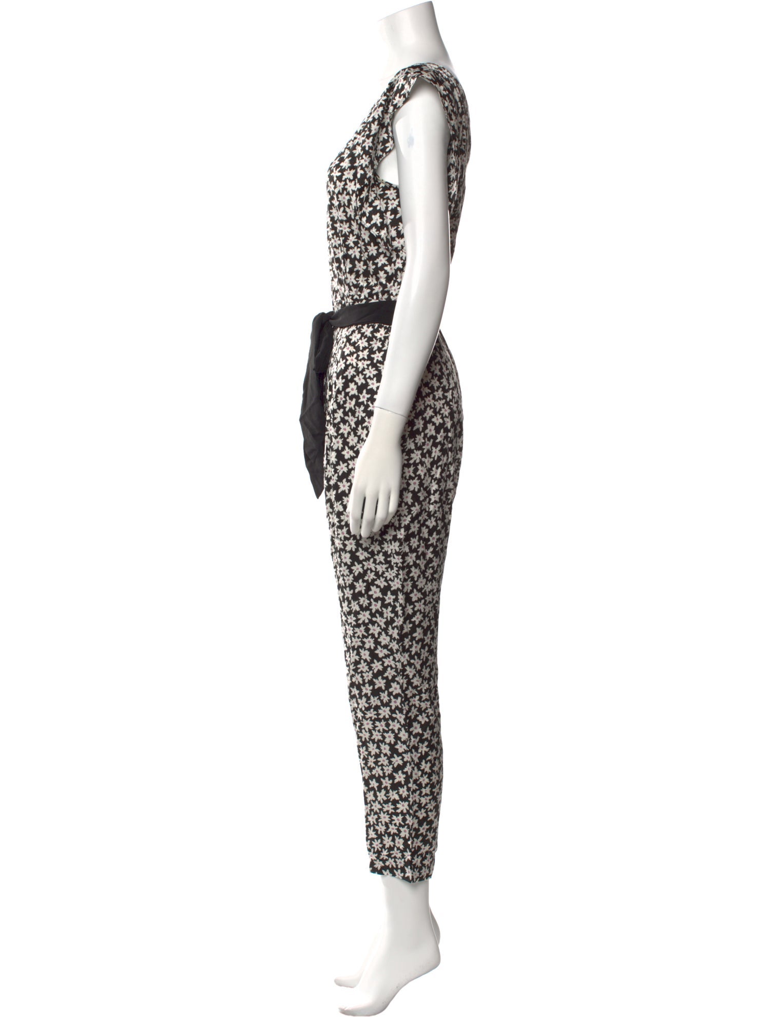 Rebecca Taylor Floral Print V-Neck Jumpsuit