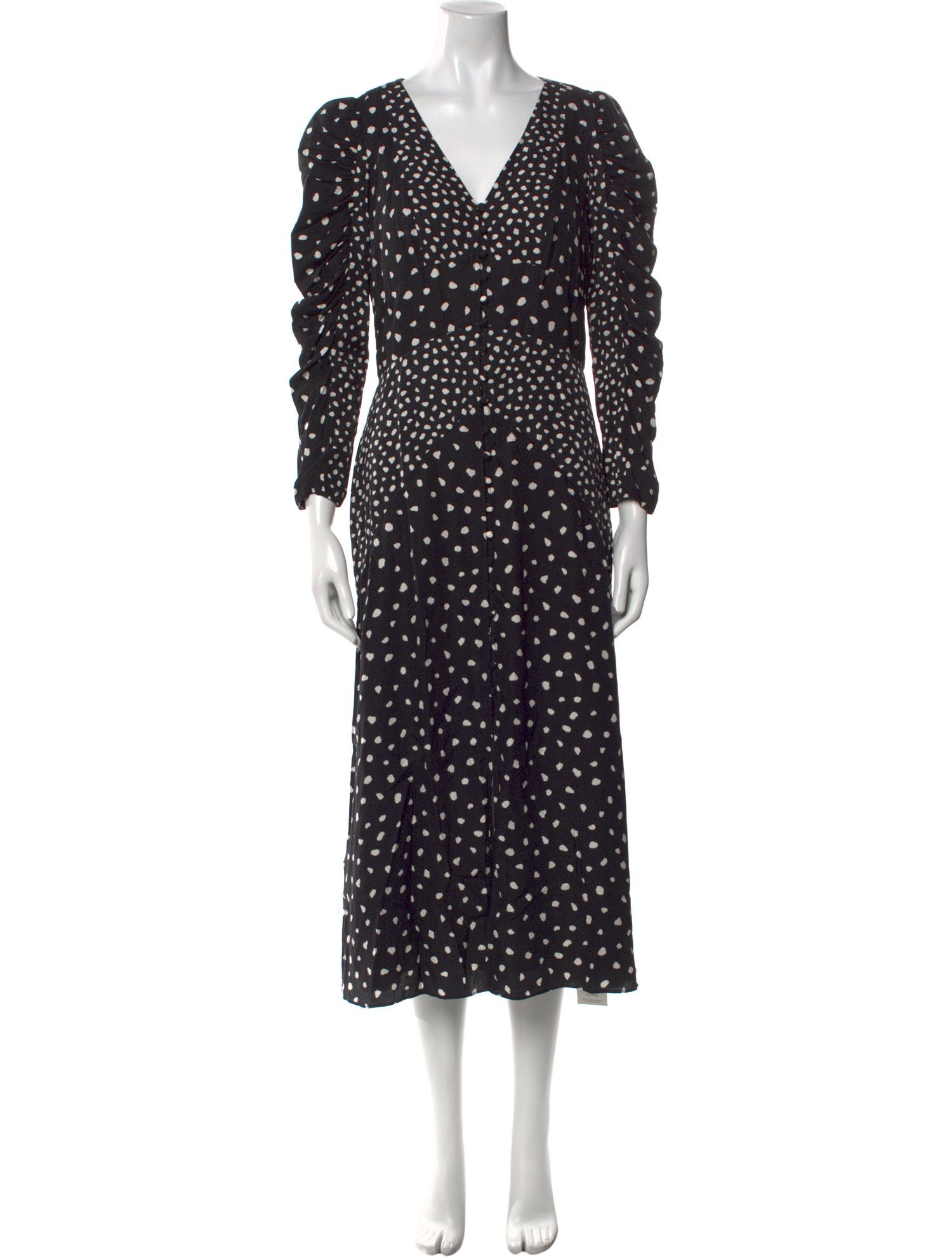 Rebecca Taylor Polka Dot Print Midi Length Dress
