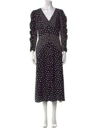 Rebecca Taylor Polka Dot Print Midi Length Dress