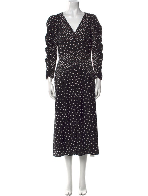 Rebecca Taylor Polka Dot Print Midi Length Dress