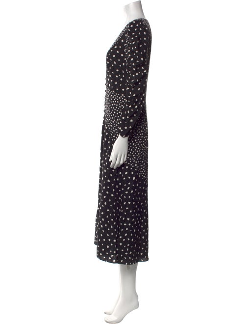 Rebecca Taylor Polka Dot Print Midi Length Dress