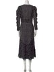 Rebecca Taylor Polka Dot Print Midi Length Dress
