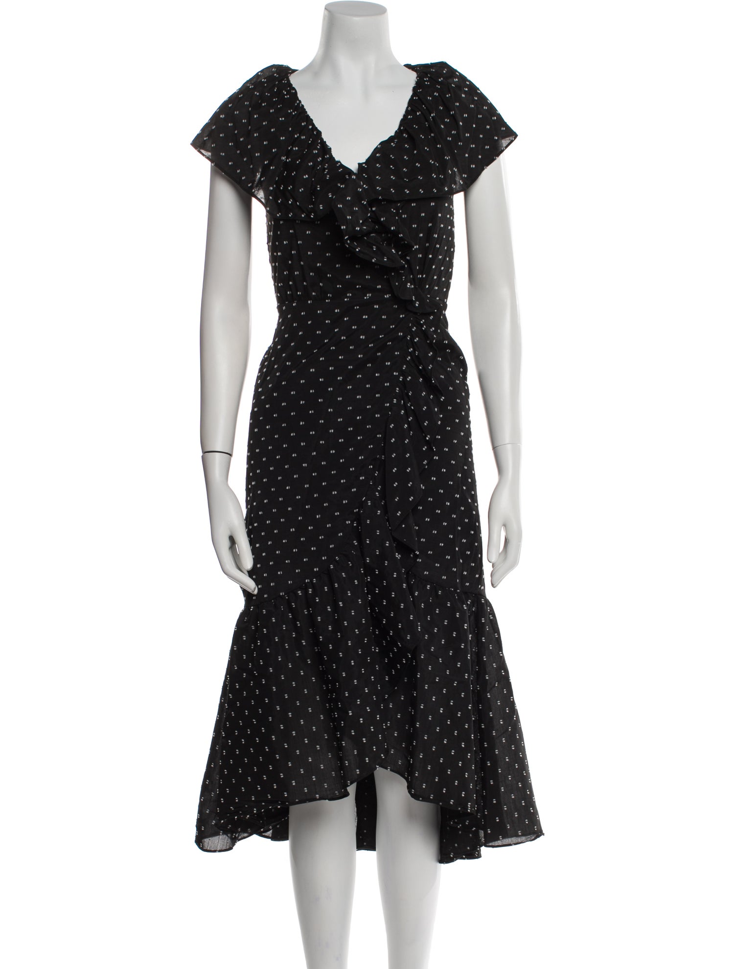 Rebecca Taylor Polka Dot Print Midi Length Dress