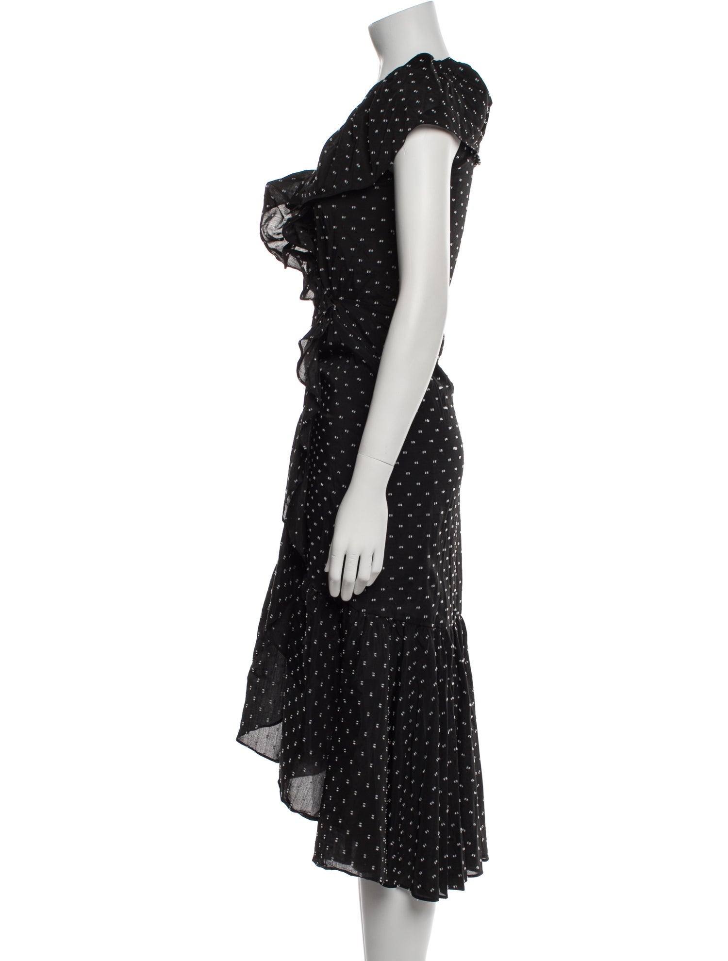 Rebecca Taylor Polka Dot Print Midi Length Dress