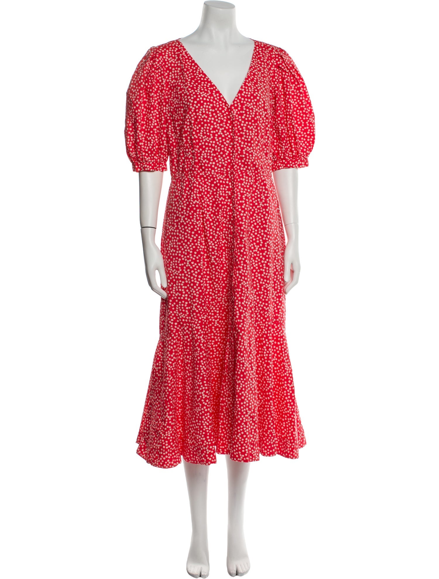 Rebecca Taylor Floral Print Midi Length Dress