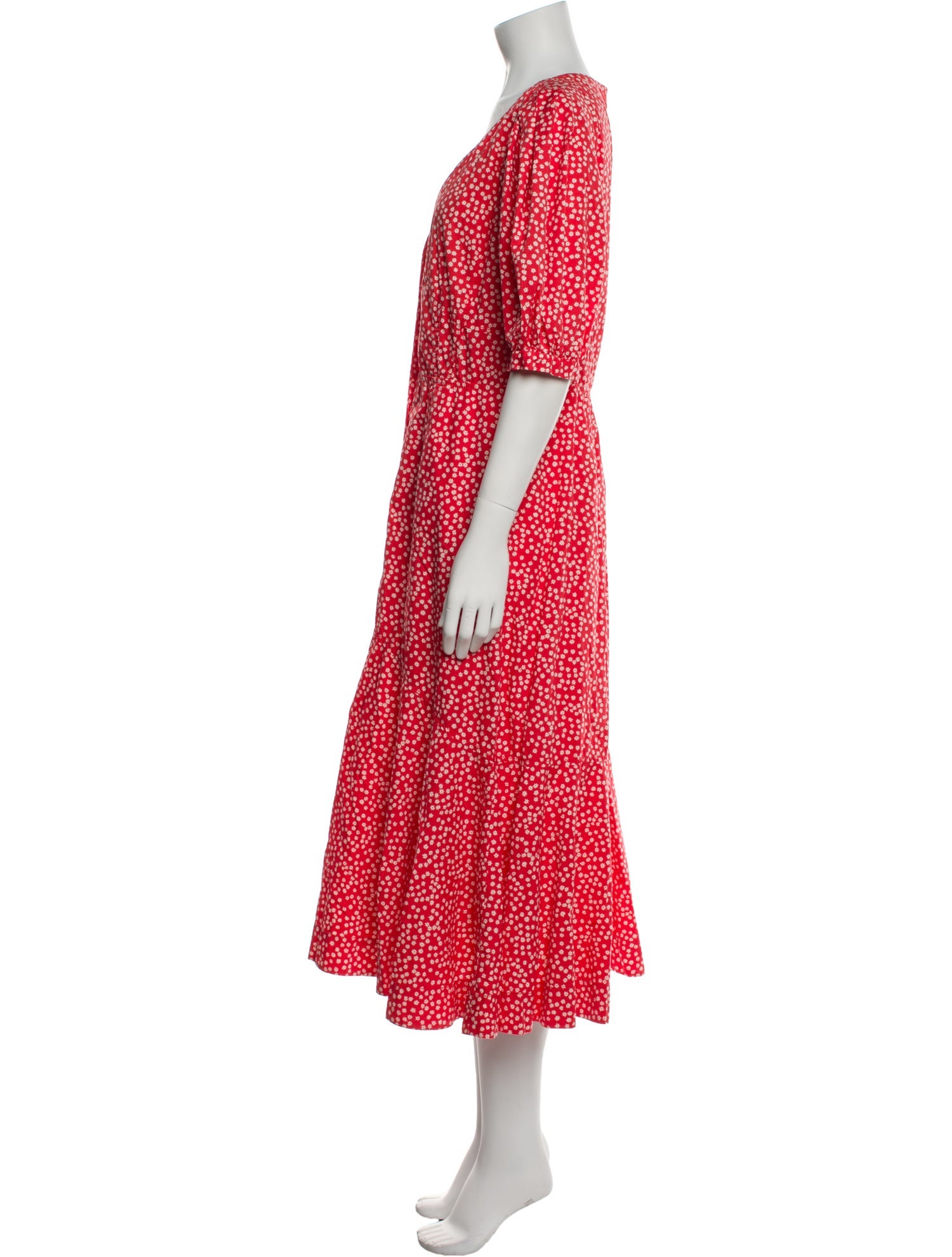 Rebecca Taylor Floral Print Midi Length Dress