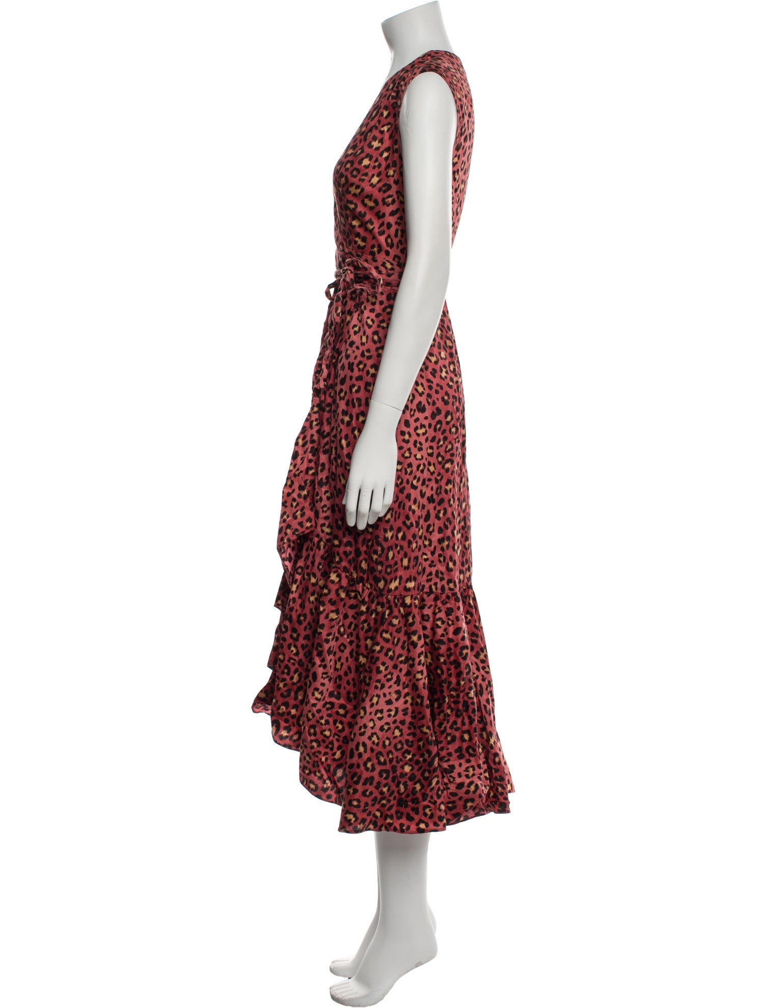 Rebecca Taylor Animal Print Midi Length Dress